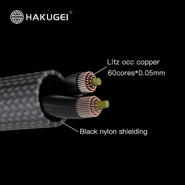 Kuro - Pure Copper litz DAC IEM cable - Hakugei